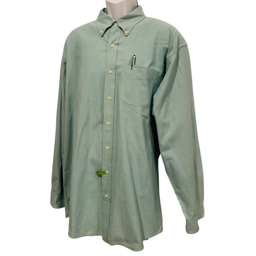 LL Bean Oxford Shirt Mens XL Tall XLT Seafoam Green Button Down Preppy‎ Dad